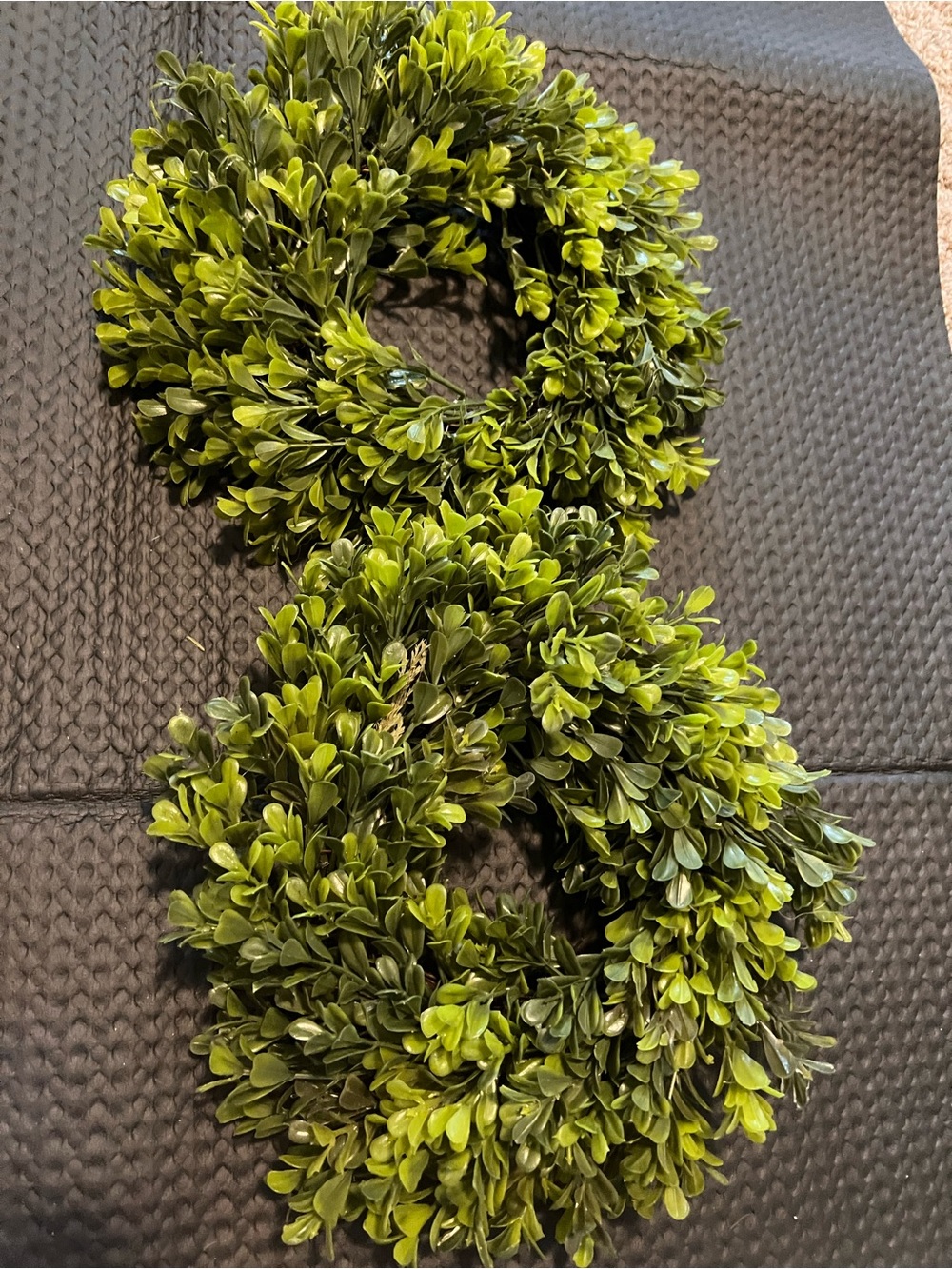 Green Boxwood Decorative Wreaths - Set of 2